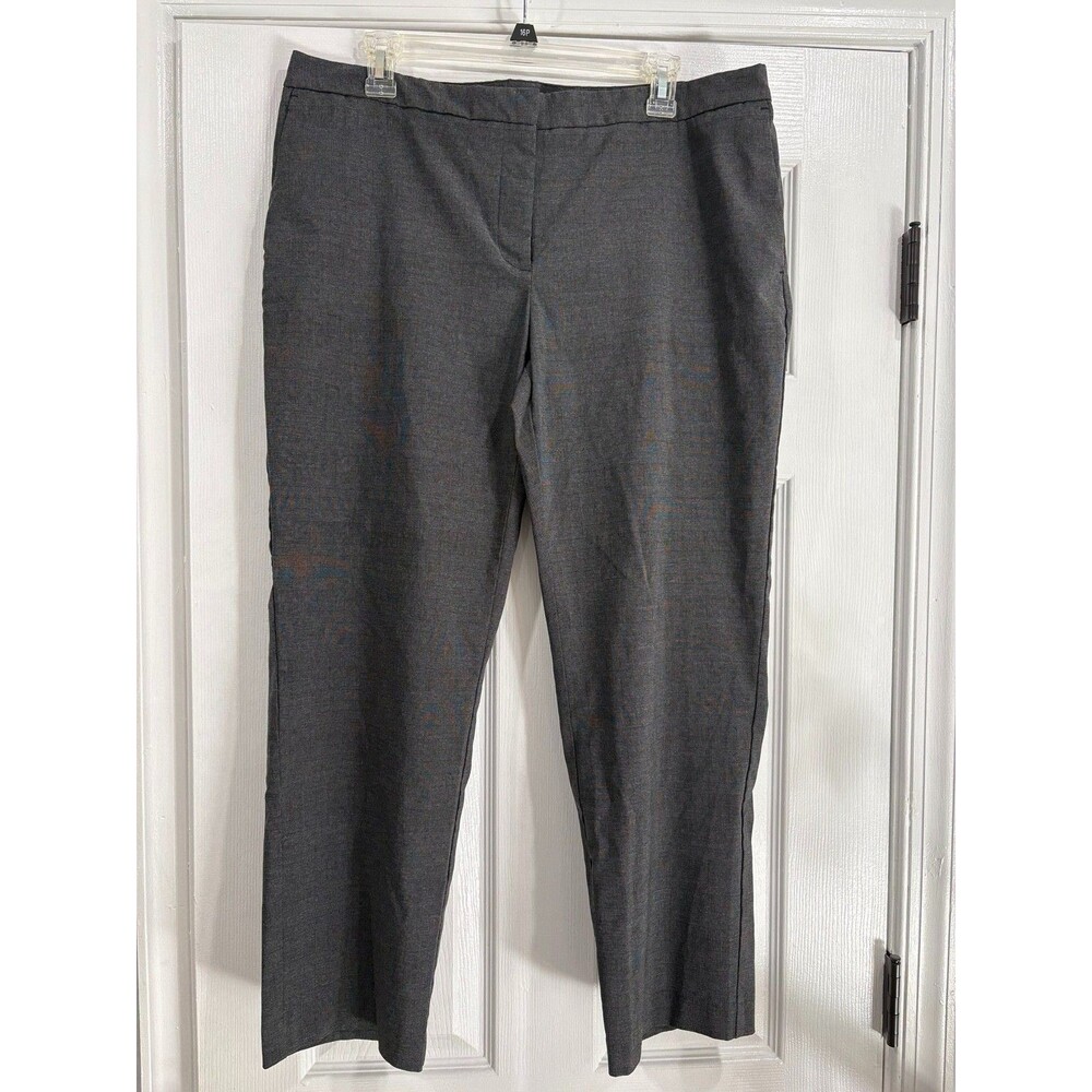 Mario Serrani Italy Womens 14 Gray Plaid Stretch Ankle Dress Pants Career